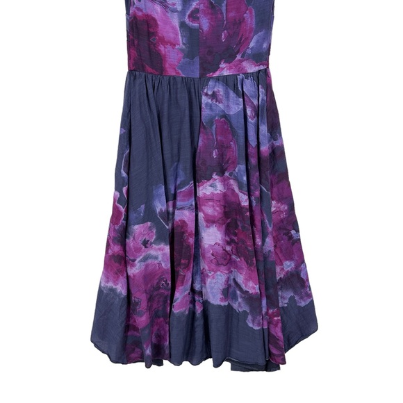 LELA ROSE Neiman Marcus Dress Watercolor Floral Silk Blend - Picture 6 of 8